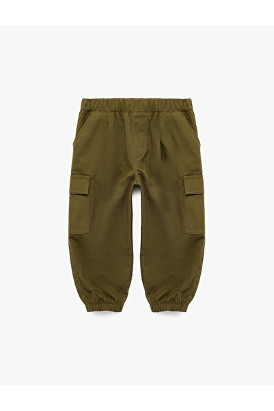 Koton Comfortable Cut Cotton Gabardine Jogger Cargo Pants with Pocket Detail