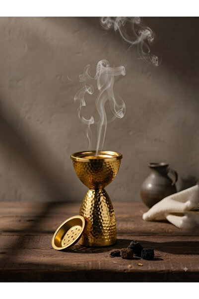 Mony moon مبخرة عود وبخور معدنية ذهبية بتصميم مطروق كلاسيكي - مبخرة ذهبية فاخ...