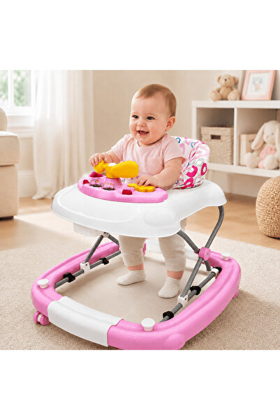 Baby Planet Interactive Baby Walker Foldable Musical Toy Tray & Padded Fabric...