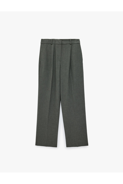 Koton Viscose Blended Regular Waist Pocketed Straight Fit Trousers