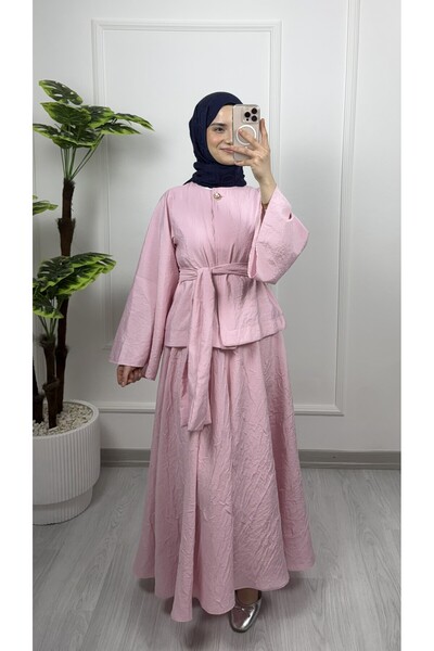 Sovel 3182 Button Detailed Skirt Suit