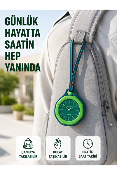 Generic Brand Bag Charm Strap Analog Portable Watch Daily Accessory Green