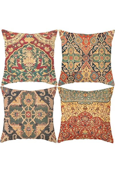 GENERAL غطاء وسادة بوهو مربع (عبوتان، 45 × 45 سم)، الكتان وجيد التهوية، اغطية...