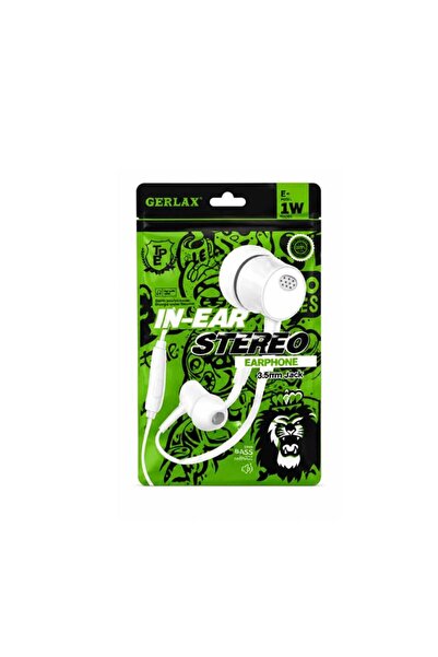 OEM GERLAX E1W Ακουστικά Ενσύρματα 3.5mm in-Ear Wired Earphone - Χρώμα: Λευκό