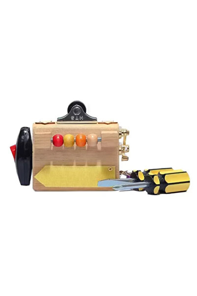 Hobibahçem Toy Natural Pine Wood Montessori Educational Activity Cube Fine Mo...