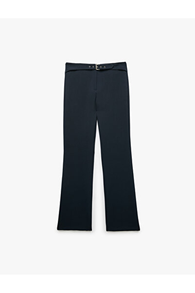 Koton Belt Detailed Low Waist Slim Fit Spanish Flare Pants