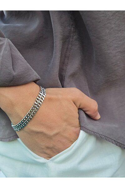 Roseliere Jewelry Xuping 14K Silver Erkek Bileklik Çift Sıra Örgü Zincir Mode...