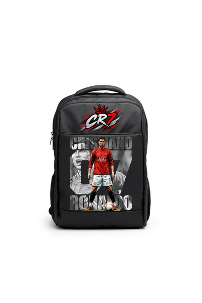 Ingift Rucsac CR7 Cristiano Ronaldo, Negru, Compartiment Laptop 15 inch, 12 L