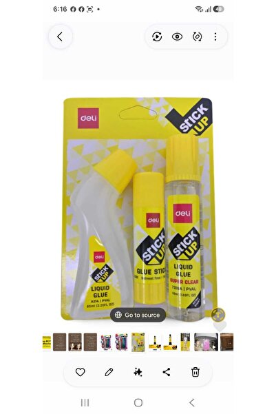 Deli Stick up 65ml liquid glue +15gm glue stick +50ml liquid glue