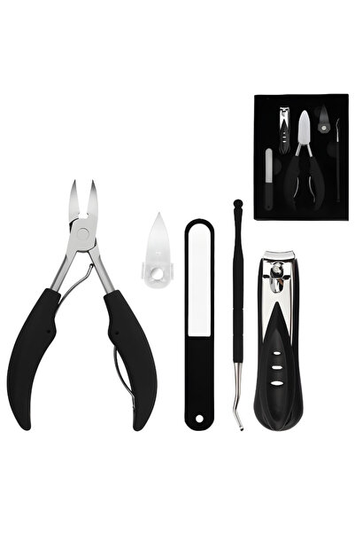 Generic Brand Professional pedicure set, 6 in 1, black, stainless steel