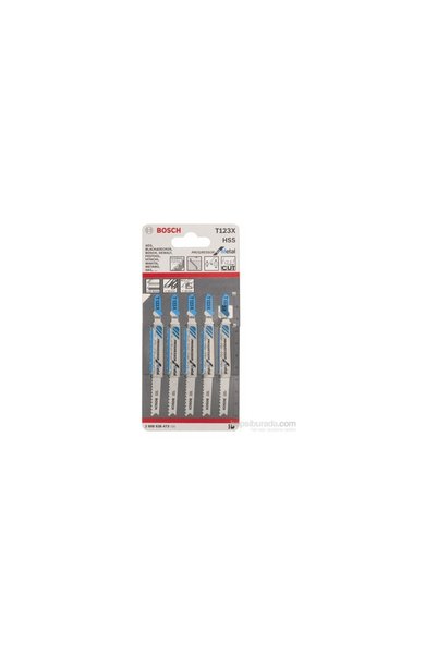 Bosch - Kademeli Artan Dişli Seri Metal İçin T 123 Xf Dekupaj Testeresi Bıçağı - 5'Li Paket
