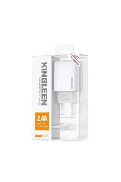 OEM KINGLEEN E01 Φορτιστής / Charger με 1 θύρα USB 2.4A Με Καλώδιο USB-Α Σε L...