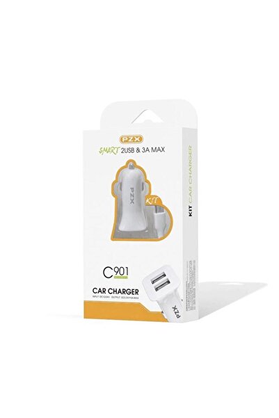 OEM PZX Φορτιστής Αυτοκινήτου / Car Charger C901 με Δύο Θύρες USB Και Καλώδιο...