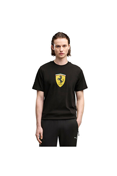 Puma Ferrari Colored Shield Erkek Siyah Günlük Stil T-Shirt 63700301