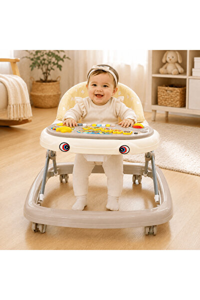Baby Planet مشاية أطفال ورضع تفاعلية مع لوحة ألعاب ومقعد مريح، تصميم آمن لتعل...