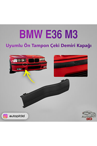 AutoPit 3D BMW E36 M3 Tampon Uyumlu Ön Çeki Demiri Kapağı