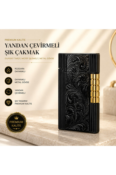 Gezinfini Hediyelik Dupont Tarzı Yandan Çevirmeli Premium Serisi Özel İşlemel...