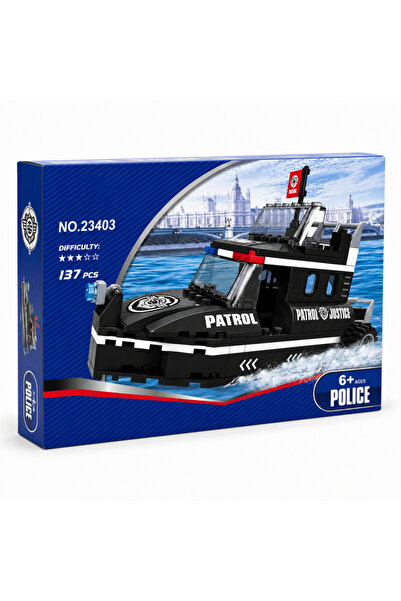 ASTRALTECH 23403 Police Set 133 Piece Mini Police Boat