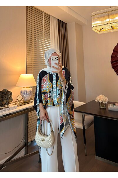 SOİ Lumira Lale Desen Bluz&Panço Siyah