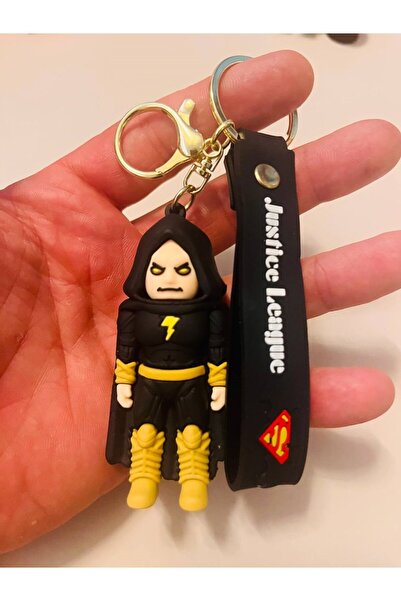 mykhediyevesanatatölyesi Breloc cu figurină din silicon 3D Black Adam, geantă...