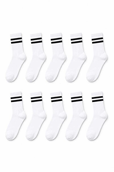 Tenra Ace 10-Pack Women's Striped Tennis Socks - Sports Socks