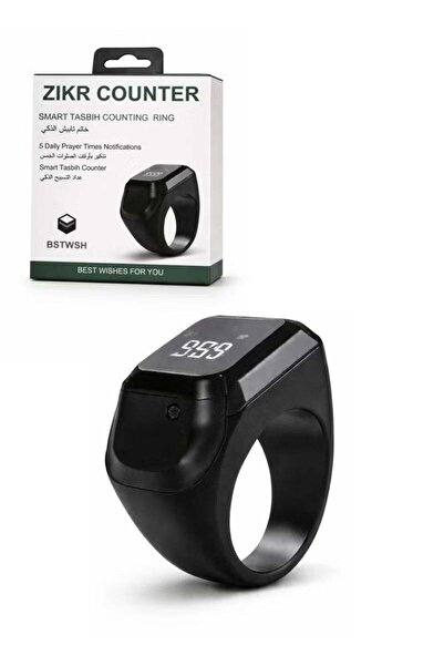 BSTWSH 18mm Zikr Ring Smart Ring with Vibration Reminder Tasbih Counter and B...