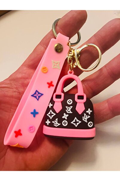 mykhediyevesanatatölyesi Silicone Keychain with Mini Bag Figure, Stylish Desi...