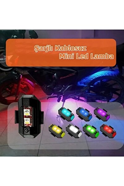 Genel Markalar 7 Renkli Rgb Led Motosiklet Uyarı Kaza Önleyici şarjlı Sinyal ...