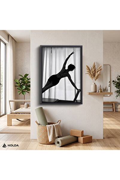 HOLDA Props Siyah Renk Çerçeveli MDF Tablo Pilates Egzersizi Spor Tablosu Duv...