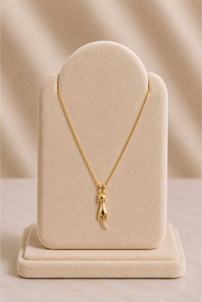 mdm style Minimal Cat Figured Gold Necklace