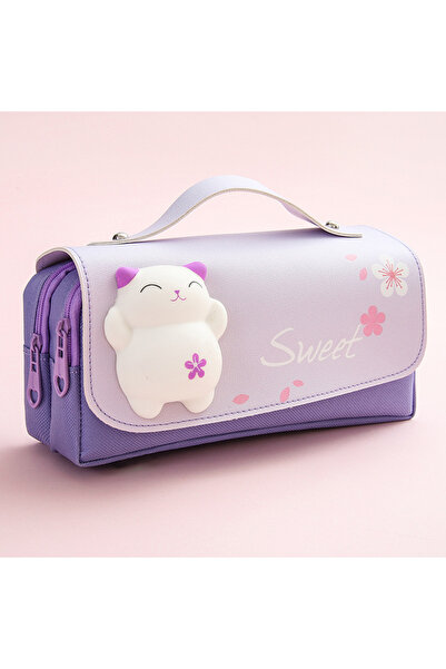 Choice1 Purple bear Cute Decompression Pencil Case Large Capacity Storage Bag...