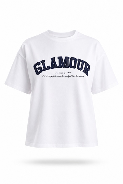 5in1Canpolat Tricou cu imprimeu Glamour Ecru 02530