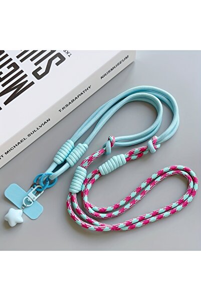 Choice Polyester / Nylon blue Two-Tone Long Crossbody Phone Lanyard with Star...