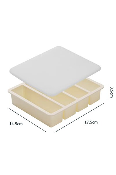Choice White with Lid New 4 Grids Giant Storage For Food Meal Sauce With Lid ...