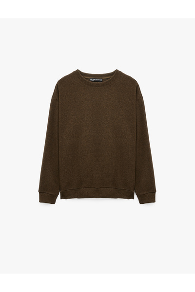 Koton Hanorac cu mânecă lungă, croială confortabilă, cu decolteu tip crewneck