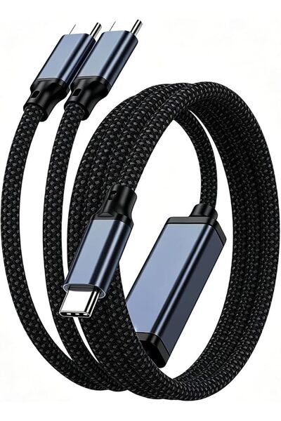 GENERAL ايليفانت بوت® كيبل 2 في 1 USB-C الى USB-C مزدوج بطول 4 قدم، شحن سريع ...