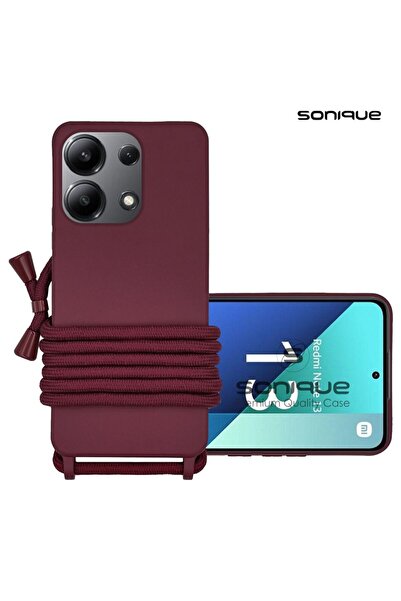 OEM Θήκη Σιλικόνης με Κορδόνι CarryHang Sonique Xiaomi Redmi Note 13 4G Μπορντό