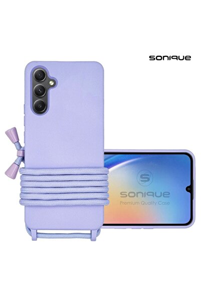 OEM Θήκη Σιλικόνης με Κορδόνι CarryHang Sonique Samsung Galaxy A35 5G Λιλά