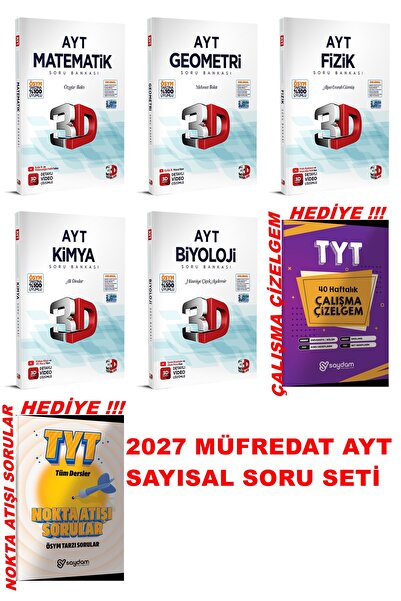 3D Yayınları AYT 2027 MÜFREDAT SAYISAL SORU BANKASI FULL SET VİDEO ÇÖZÜMLÜ