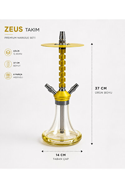 ZEUS Nargile 37 CM Çantalı Premium Nargile Takımı