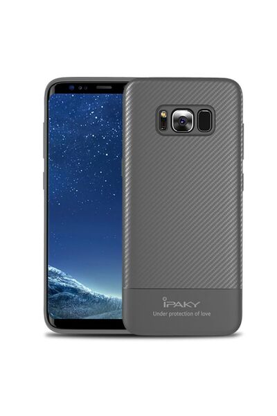 OEM iPaky Ανθρακονήματα εύκαμπτο TPU Samsung Galaxy S8 Plus Γκρι