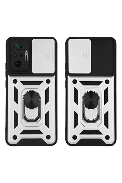 OEM Θήκη Ring Armor CamPro Sonique για Xiaomi Redmi Note 10 Pro Ασημί