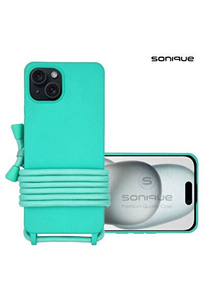 OEM Θήκη Σιλικόνης με Κορδόνι CarryHang Sonique Apple iPhone 15 Plus Γαλάζιο