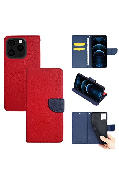 OEM Θήκη Πορτοφόλι Sonique Trend Wallet Apple iPhone 16 Pro Κόκκινο / Σκούρο ...