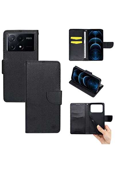 OEM Θήκη Πορτοφόλι Sonique Trend Wallet Xiaomi Poco X6 Pro 5G Μαύρο