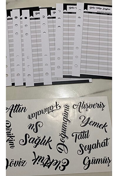 İnseil 30 Adet Siyah Bütçe Takip Kağıdı- 2 Adet Sticker Set