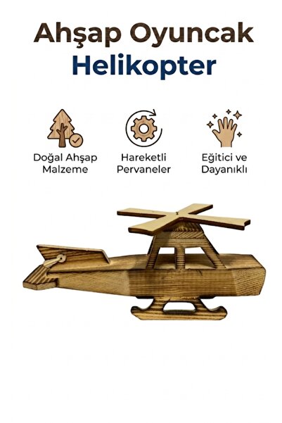 kamptek kamp teknolojisi Natural Wooden Toy Helicopter - Educational and Fun ...