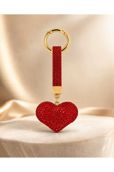 Kumru Studio Red Heart Stone Bag Charm – Crystal Bag Charm