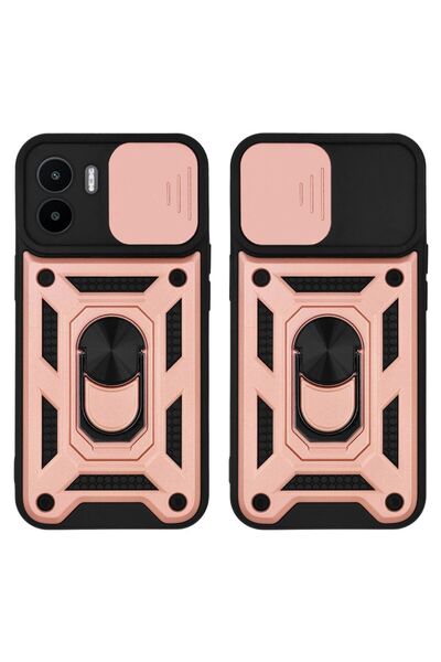 OEM Θήκη Ring Armor CamPro Sonique για Xiaomi Redmi A1 / Redmi A2 Ροζ Χρυσό