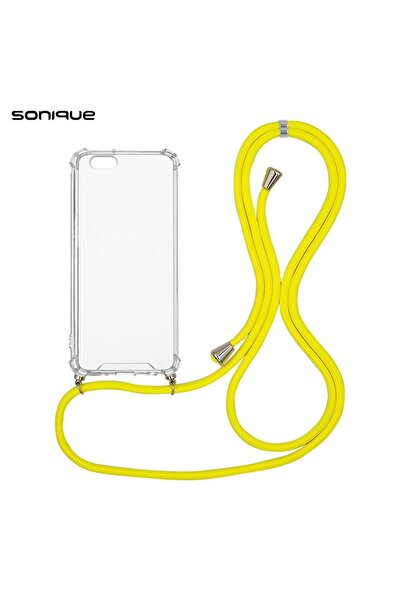 OEM Θήκη Σιλικόνης με Κορδόνι Sonique Armor Clear Apple iPhone 6/6s Κίτρινο